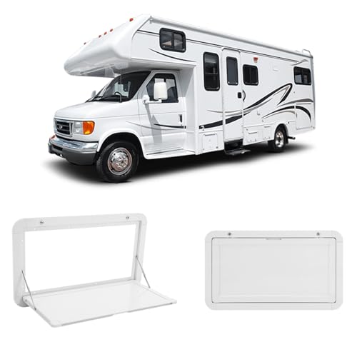ACROSSPART Wandklapptisch, Faltbarer Wohnmobil-Picknicktisch aus Aluminiumlegierung, Wohnmobiltische mit Schlüsseln für Van, Lastwagen, RVs, Maximale 25 KG (Weiß) von ACROSSPART