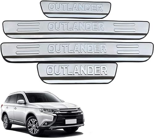 4 Edelstahl Tür Einstiegsleisten für Mitsu-bishi Outlander 2013-2020, Anti Scratch Türschweller Schutz Leisten Einstiegsleisten Kratzschutz von ACRUZ