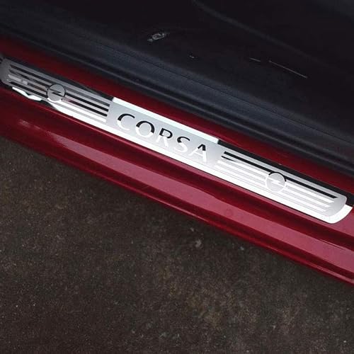 4 Edelstahl Tür Einstiegsleisten für OP-EL Astra Corsa ADAM 2016-2019, Anti Scratch Türschweller Schutz Leisten Einstiegsleisten Kratzschutz von ACRUZ