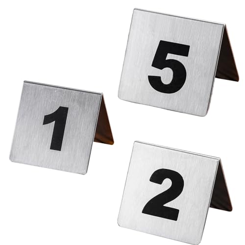ACRaBoss 1-100 Nummernschild Tischnummernschilder Digitale Karte, Für Restaurants Cafés Bars Hochzeitsfeier, 2,6 * 2,5 Zoll Edelstaesstisch Doppelseitige Nummernbeschriftung/1-100 von ACRaBoss