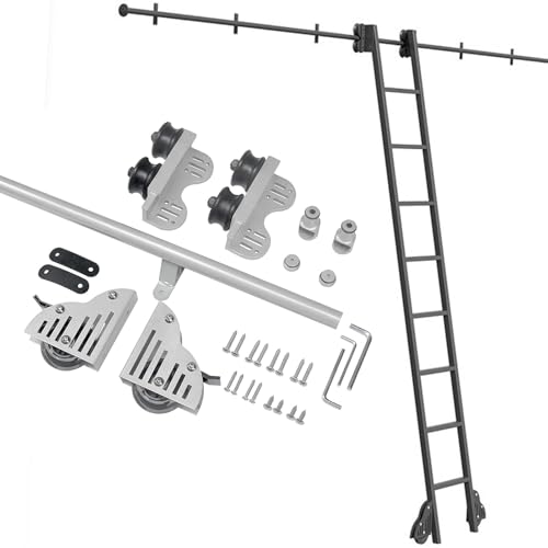 ACRaBoss 3,3 Bis 20 Fuß Premium-Hardware-Kit Für Rollende Bibliotheksleitern, Komplettes Mobiles Leitergestell Aus Metall Mit Runden Rohren Für Bücherregale Mit Sicherer Bodenrolle/3.3Ft/100Cm Track K ACRaBoss 3,3 Bis 20 Fuß Premium-Hardware-Kit Für Rollende Bibliotheksleitern, Komplettes Mobiles Leitergestell Aus Metall Mit Runden Rohren Für Bücherregale Mit Sicherer Bodenrolle/3.3Ft/100Cm Track K von ACRaBoss