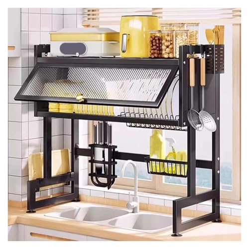 ACRaBoss 3-Stufiges Schwarzes Abtropfgestell Über Der Spüle – Abtropfgestell Aus Metall Und Stafür Die Küche, Platzsparender Organizer (41 X 12 X 31 Zoll) Für Effiziente Aufbewahrung Und Trocknung In von ACRaBoss