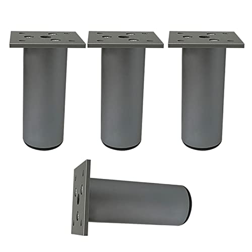 ACRaBoss 4 Möbelfüße, Tischbeine Aus Metall, Runde Schrankbeine, Sofabeine, Schrankbeine, Couchtische, Fuß, Höhenverstellbare Stützfüße, Aluminiumlegierung, Für Möbelprojekt, Mit Schrauben/Grey/20Cm/7 von ACRaBoss