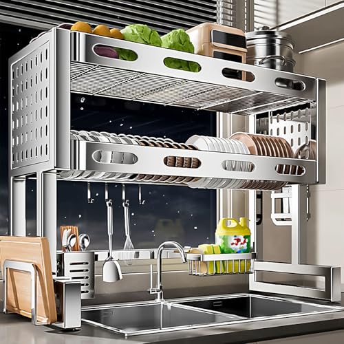 ACRaBoss Abtropfgestell Über Der Spüle, Küchenspüle-Organizer Aus Edelstafür Die Arbeitsplatte Mit Utensilienhalter, Für Geschirr, Schüsseln Undeck/67Cm von ACRaBoss