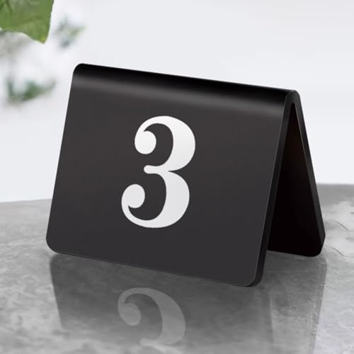 ACRaBoss Doppelseitig Nummerierte Tischzelte, Acrylzelt-Tischnummern, Stapelbare Tischnummernkarten Im Restaurantzelt-Stil, Perfekt Für Hochzeiten, Partys, Veranstaltungen Oder Catering-Dekoration/Bla von ACRaBoss