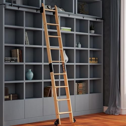 ACRaBoss Gleitschiene, Schiebe-/Rollleiter-Hardware Für Bibliotheksleitern, Rundrohr Aus Kohlenstoffstahl, Mobiler Bibliotheksleiterschienensatz, Rollleiterschiene Für Loftbüros/19.7Ft/600Cm Track Kit von ACRaBoss