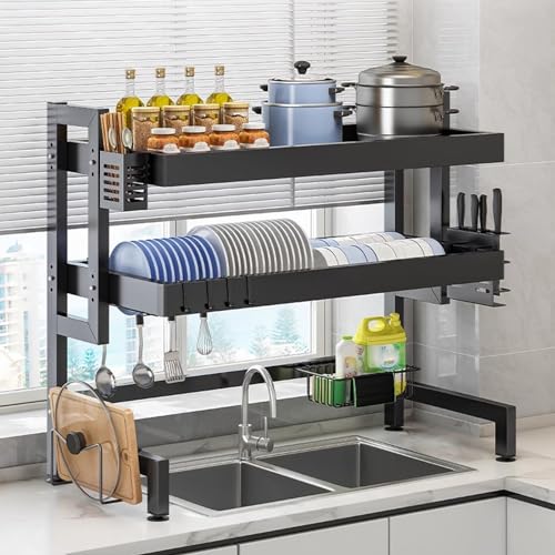 ACRaBoss Großer Abtropfständer Über Der Spüle Mit Messerhalter Und Haken, Küchentheken-Organizer Zur Platzsparenden Aufbewahrung, 56 X 26 X 80 cm – Perfekt Für Küchenutensilien/76*26*80Cm--30*10.2*31. ACRaBoss Großer Abtropfständer Über Der Spüle Mit Messerhalter Und Haken, Küchentheken-Organizer Zur Platzsparenden Aufbewahrung, 56 X 26 X 80 cm – Perfekt Für Küchenutensilien/76*26*80Cm--30*10.2*31. von ACRaBoss