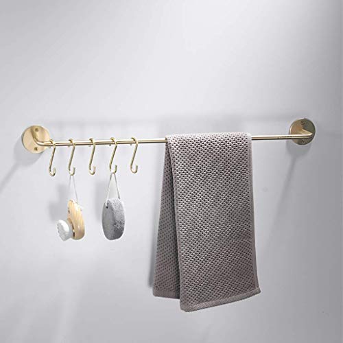 ACRaBoss Handtuchhalter Handtuchhalter Aus Gebürstetem Messing Handtuchhalter Mit Runder Unterseite, Handtuchstange Für Zuhause/Have Hooks/a von ACRaBoss