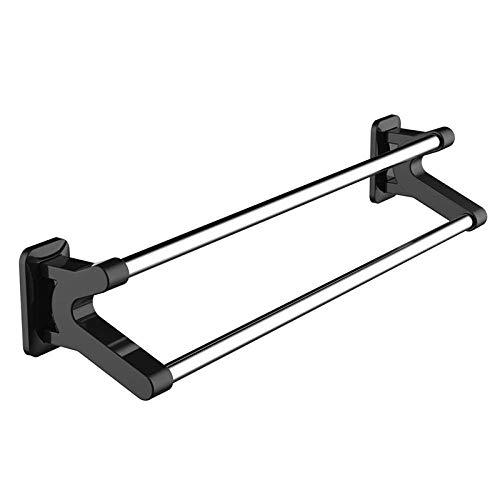 ACRaBoss Handtuchhalter Susschwarz Und Weiß Doppelstange Kostenlose Bohrinstallation Wandbehang Handtuchhalter-C1 Handtuchaufbewahrung Badetuchstange Einzelne Handtuchstange Für Badezimmer Chrom Zum A von ACRaBoss