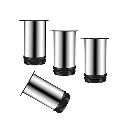 ACRaBoss Möbelbeine, 4-Teiliges Tischbein Aus Metall, Zylindrische Möbelbeine, Ersatzfüße Für Schrankfüße, Couchbeine, Hochverstellbar, Unterstützung Für Bettbeine Im Schlafzimmer, Polierte Edelstahlf ACRaBoss Möbelbeine, 4-Teiliges Tischbein Aus Metall, Zylindrische Möbelbeine, Ersatzfüße Für Schrankfüße, Couchbeine, Hochverstellbar, Unterstützung Für Bettbeine Im Schlafzimmer, Polierte Edelstahlf von ACRaBoss