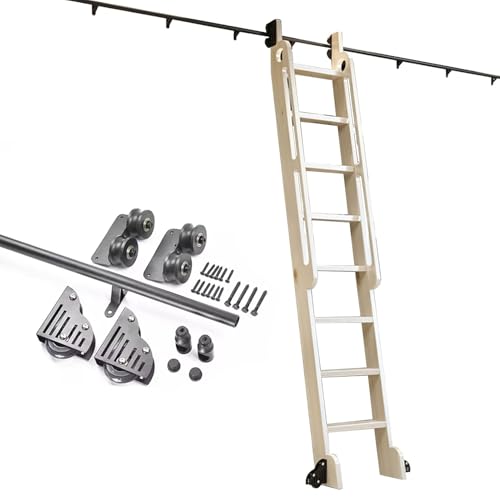 ACRaBoss Schiebeleiter-Hardware-Kit Für Bibliotheken, 3,3 Bis 20 Fuß, Runde Rohrschienen, Mobile Leiter, Rollleiter Für Das Homeoffice, Komplettes Set, Bodenrollen/6.6Ft/200Cm Track Kit ACRaBoss Schiebeleiter-Hardware-Kit Für Bibliotheken, 3,3 Bis 20 Fuß, Runde Rohrschienen, Mobile Leiter, Rollleiter Für Das Homeoffice, Komplettes Set, Bodenrollen/6.6Ft/200Cm Track Kit von ACRaBoss