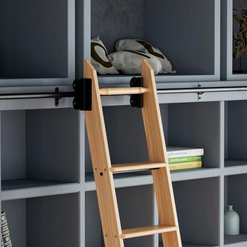 ACRaBoss Schiebetürschienen-Set Für Scheunentore, 3,3 Bis 24 Fuß Schwarzes Rundrohr-Rollleiter-Hardware-Set Mit Bodenrollen, Einfache Installation/10Ft/300Cm Track Kit von ACRaBoss