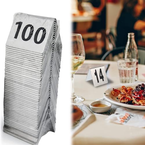 ACRaBoss Tischnummern Aus Edelstaim Zeltstil, Stapelbare Tischnummern, Digitales Restaurantnummernschild, Perfekt Für Die Tischdekoration Bei Hochzeiten/1-50 von ACRaBoss