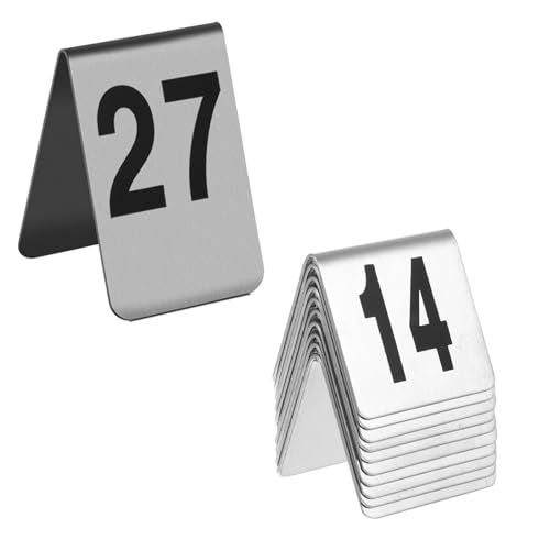 ACRaBoss Tischnummernkarte Im Zeltstil Aus Edelstahl, Doppelseitiges Tischschild-Nummernschild, Stapelbare Tischnummern, Für Hochzeitsempfangsdekorationen Und Restaurants/31-40 ACRaBoss Tischnummernkarte Im Zeltstil Aus Edelstahl, Doppelseitiges Tischschild-Nummernschild, Stapelbare Tischnummern, Für Hochzeitsempfangsdekorationen Und Restaurants/31-40 von ACRaBoss