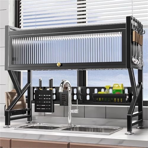 ACRaBoss Universelles Abtropfgestell Für Die Spüle – Staubdichter Küchenspülen-Organizer Zur Aufbewahrung Auf Der Arbeitsplatte – Platzsparendes Küchenzubehör/Metallic/75Cm/29.5In von ACRaBoss