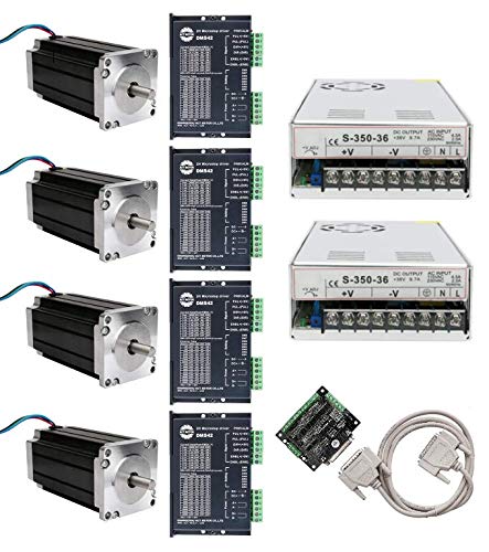 DE-SHIP FREE 4Axis 23HS2442 Nema23 Schrittmotor 112mm 425oz-in 4.2A round Shaft Φ8mm Bipolar 1.8° + DM542 + 350W 36V CNC OEM ACT MOTOR GmbH von ACT Motor