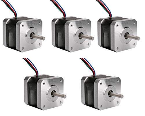 DE-SHIP FREE! ACT MOTOR GmbH 5PCS 17HS4417 Nema17 Stepper Motor Bipolar 40mm Body 40Ncm Torque 4Wire 300mm Cable 1.7A with 1.8° 2.55V for Robot CNC Schrittmotor 3D Printer von ACT Motor