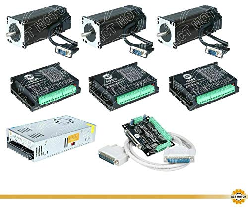 DE-SHIP/Auf Lager 3Axis 23SSM2440-EC1000 Encoder 1000PPR Nema23 Closed Loop Motor 133mm 425oz D-Shaft 4A 1.8° + HBS57 + 350W 36V CNC OEM ACT MOTOR GmbH von ACT Motor