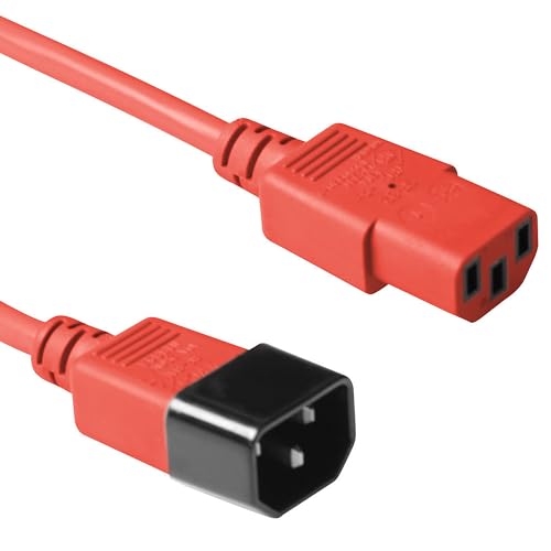 ACT Kaltgerätekabel 3m, C13 zu C14 Kaltgerätekabel Verlängerung, IEC Stecker zu Buchse 3 Pin - AK5107 Rot 3 Meter ACT Kaltgerätekabel 3m, C13 zu C14 Kaltgerätekabel Verlängerung, IEC Stecker zu Buchse 3 Pin - AK5107 Rot 3 Meter von ACT