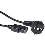 ACT Power Kabel Netzstecker CEE7/7 Stecker (gewinkelt) - C13 Schwarz 2 m AK5015 von ACT