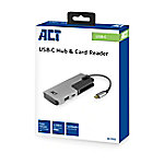 ACT USB-C Hub, mit 3x USB-A, Kartenleser, USB-C PD Pass-Through 60W von ACT