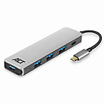 ACT USB-C-Hub mit 4X USB-A, USB CPD Pass-Through 60W von ACT