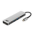 ACT USB C auf HDMI Buchse Multiport Adapter 4K, 2X USB-A, Kartenleser, PD Pass Through von ACT