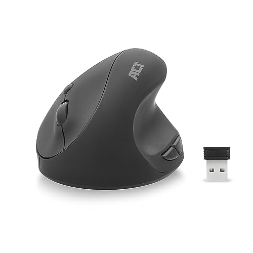 ACT Vertikale Maus, 2.4Ghz USB Mini Dongle, Nur Rechtshänder, Ergonomische Maus Kabellos, Anti RSI, 1600 DPI, 5 Tasten - AC5101 von ACT
