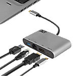 Act AC7040 1 x USB C Stecker auf 1 x HDMI weiblich, 1 x USB C weiblich, 1 x USB A, 1 x Ethernet Multiport Dock 0,15 m Schwarz, Grau Act AC7040 1 x USB C Stecker auf 1 x HDMI weiblich, 1 x USB C weiblich, 1 x USB A, 1 x Ethernet Multiport Dock 0,15 m Schwarz, Grau von ACT