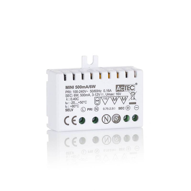 AcTEC Mini LED-Treiber CC 500mA, 6W, IP20 von AcTEC