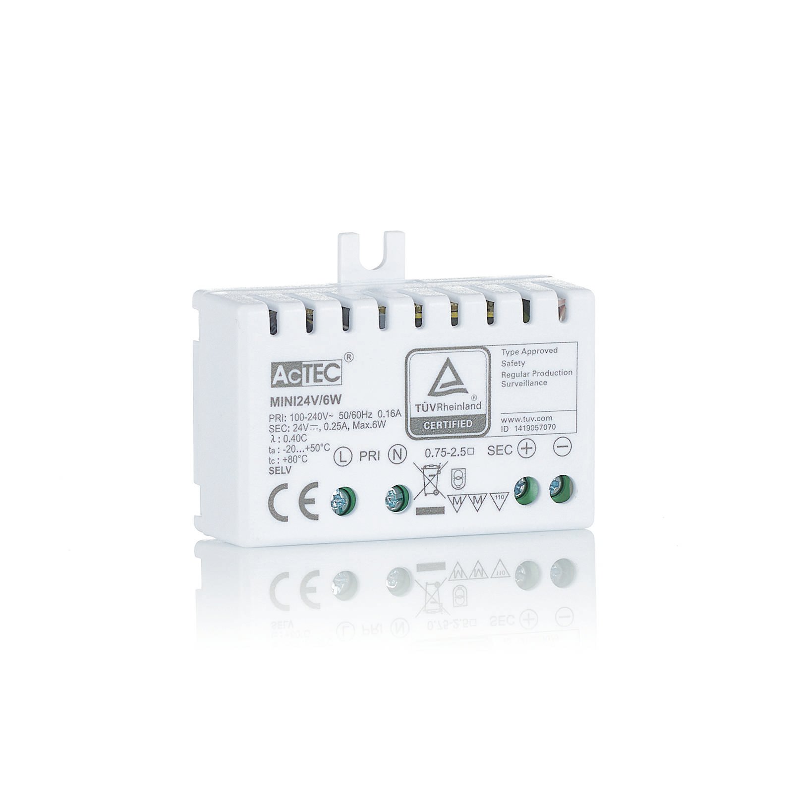 AcTEC Mini LED-Treiber CV 24V, 6W, IP20 von AcTEC