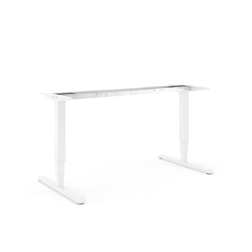 ACTIFORCE® Steelforce 400 – Elektrisch höhenverstellbarer Schreibtisch ohne Tischplatte | Breitenverstellbares Tischgestell mit 2 Motoren & stabilen Tischbeinen | Weiß von ACTIFORCE