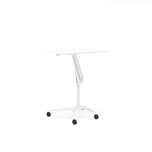 ACTIFORCE BringAlong Beistelltisch mit Gasdruckfeder | Höhenverstellbar in Weiß | Flexibler & Mobiler Kleiner Tisch für Büro & Wohnzimmer von ACTIFORCE