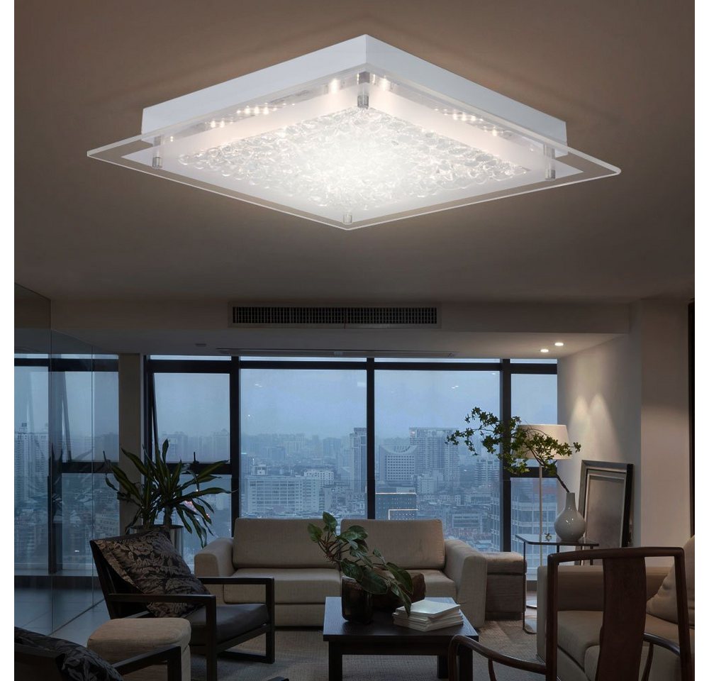 WOFI LED Deckenleuchte, LED-Leuchtmittel fest verbaut, Warmweiß, Deckenleuchte Wohnzimmerlampe Deckenlampe, tropfenförmiges Glas von WOFI