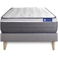 Actilatex plus matratze 80x200cm + Bettgestell mit lattenrost - Dicke : 26cm - Latex und Memory-schaum - H5 von ACTISOM