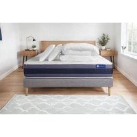 Komplettpaket Bett - Matratze 140x200 cm + Boxspringbett mit Lattenrost (im Set) + 2 Kopfkissen + Bettdecke - Actilatex Morpho von ACTISOM