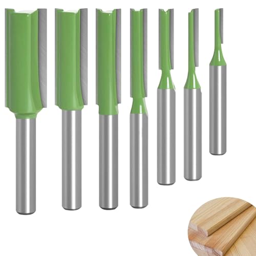 7 Teiliges Set Fräser für Oberfräse, Legierung Nutfräser 6mm Schaft, für Holzzuschnitt, DIY Holzbearbeitung von ACTIUSIS