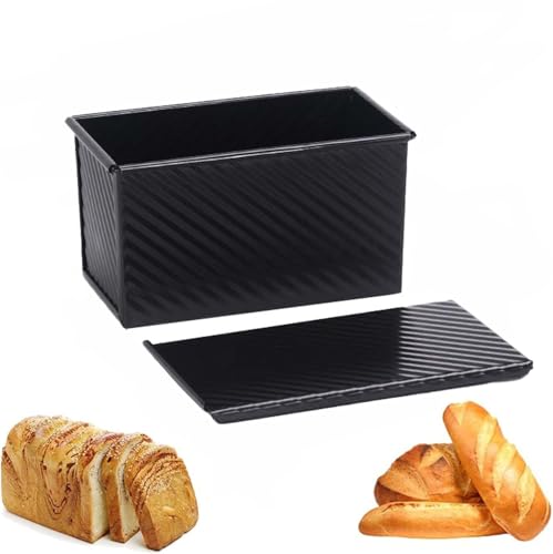ACTIUSIS Teig Brotbackform mit Deckel, Toastbrot Backform, Brotbackformen, für Brot, Kuchen und Gebäck, Schwarz von ACTIUSIS