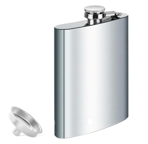 Edelstahl Flachmann und Trichter, 8oz.227 ml Geeignet Zum Tragen von Alkohol, Aus 304 Edelstahl Edelstahl Flachmann und Trichter, 8oz.227 ml Geeignet Zum Tragen von Alkohol, Aus 304 Edelstahl von ACTIUSIS