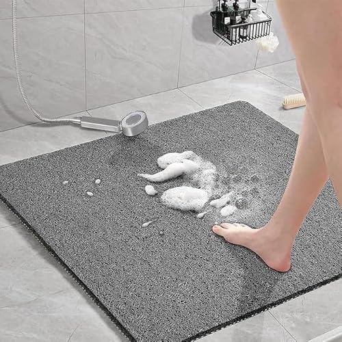 Duschmatte rutschfest,Luffa Badematte,Weich Komfort Duschmatten Badewannenmatte- Duscheinlage rutschfest - Familien, Kinder & Senioren (60x60,Grau) von ACTIUSIS