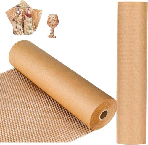 Wabenpapier Verpackungsmaterial, Wabenpapier Rolle, Verpackungsmaterial,für Versand Geschirr und Verpackung Porzellan, Lagerung, Tassen, 30 cm x 10 M von ACTIUSIS