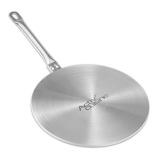 ACTIV CUISINE Induktion Adapterplatte 19cm Induktionsadapterplatte Moka Induktionskochteller Adapter für die Verwendung von Kaffeekannen und Kochgeschirr auf Induktionskochfelder Edelstahl von ACTIV CUISINE