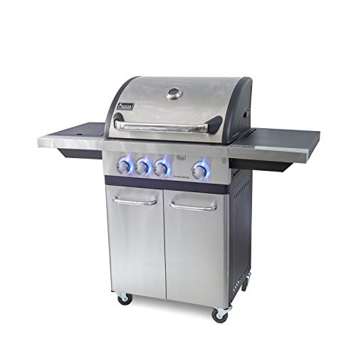 ACTIVA 3 Brenner Gasgrill "Silver Star 400" Grillwagen mit 800 Grad Infrarot Seitenbrenner, Gussrost, Deckelthermometer und zusätzlicher Ablage von ACTIVA