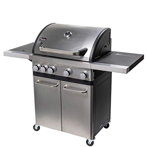 ACTIVA 4 Brenner Gasgrill "Silver Star 500" Grillwagen mit 800 Grad Infrarot Seitenbrenner, Gussrost, Deckelthermometer und zusätzlicher Ablage von ACTIVA