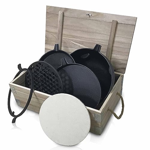 ACTIVA Grillrost Einsatz Set I Premium Rost Set inkl. Grillplatte, Pfanne, Grillgitter und vieles mehr I Hochwertiges Grillrost Set aus Gusseisen von ACTIVA