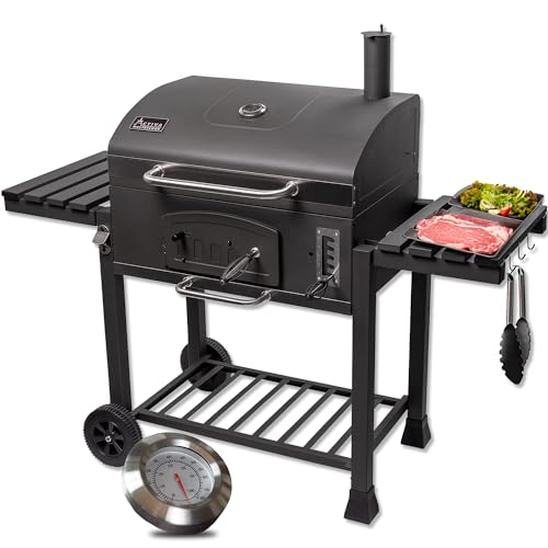 ACTIVA Holzkohlegrill Angulatus I Holzkohlegrill mit Deckel, verstellbarer Kohlewanne & Thermometer I Grillwagen für ein gelungenes Barbecue von ACTIVA