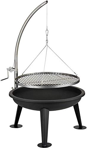 ACTIVA Schwenkgrill Merlin I Premium Feuerschale mit Grillrost inkl. hochwertigem & verchromtem Grillrost I Robuster Schwenkgrill mit feuerschale von ACTIVA