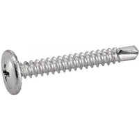 Selbstbohrende Zylinderkopf-Schrauben mit Rändelung, extra groß Phillips - Stahl Zn 4,2x25 mm - Packung mit 500 von ACTON