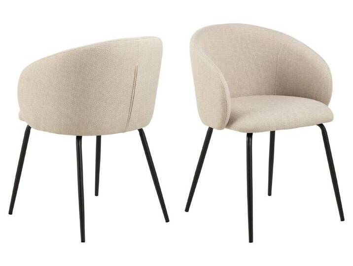 ACTONA GROUP Armlehnstuhl (2er-Set) in Beige - 56x80,5x54,5 (BxHxT) (2er-Set), beige von ACTONA-GROUP