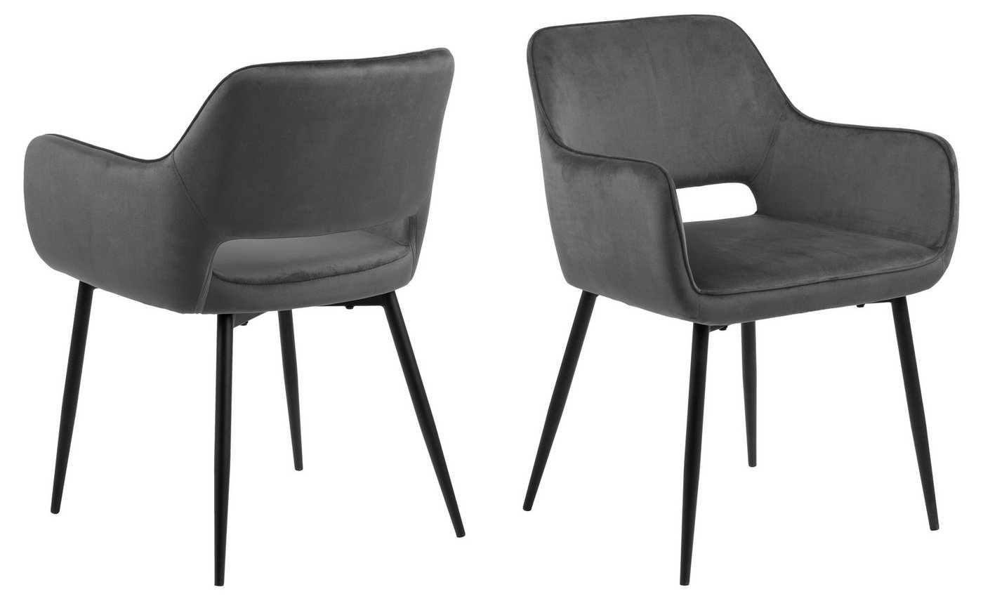 ACTONA GROUP Armlehnstuhl (2er-Set) in Grau, Polyester, Stahl - 56x79x59,5cm (BxHxT) (2er-Set) von ACTONA GROUP
